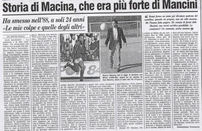 Marco Macina, quello più forte di Mancini
