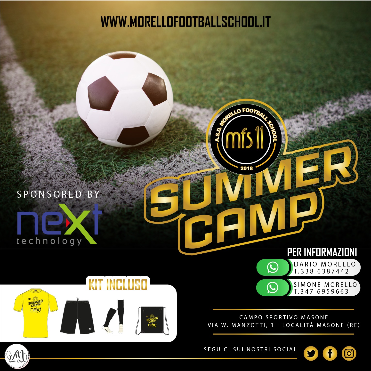 Partono i camp estivi della Morello Football School